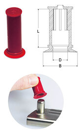 Kappen met gripring en flensrand voor as afscherming
