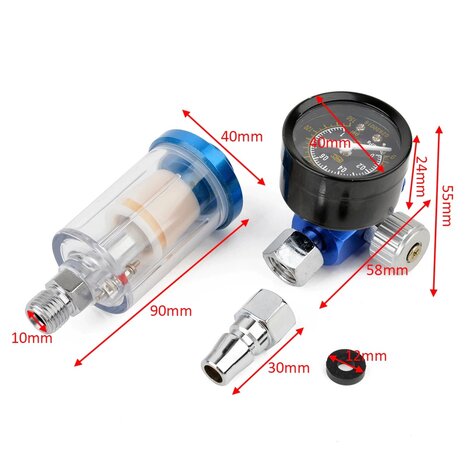 persluchtfilter met regelaar en drukmeter