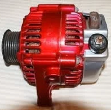 dynamo gepoedercoat met candy transparant rood poedercoating